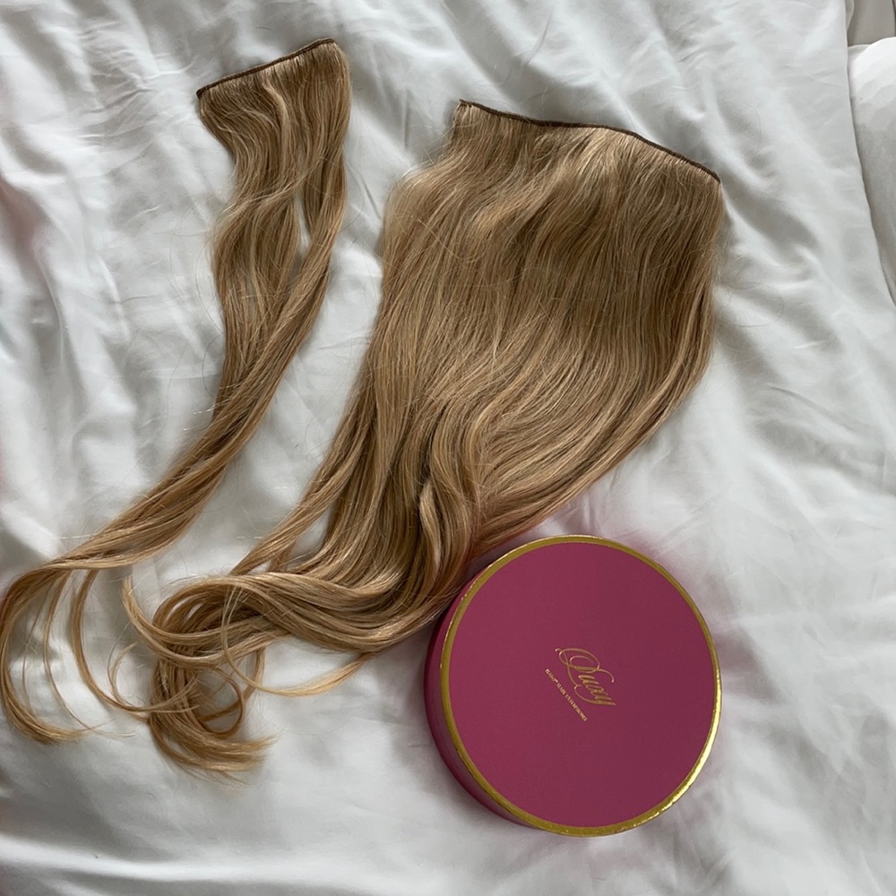 Luxy blonde hair halo extensions